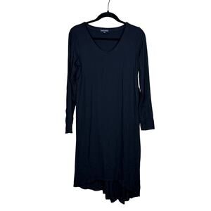 Eileen Fisher Black Long Sleeve Scoop Neck T-Shirt Swing Tunic Dress Size Small
